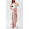 imageODODOS Chiffon Flowy Pleated Wide Leg Pants for Women Lightweight High Waist Trouser with Pockets2729quot 31quot InseamPink