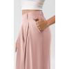 imageODODOS Chiffon Flowy Pleated Wide Leg Pants for Women Lightweight High Waist Trouser with Pockets2729quot 31quot InseamPink