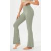 imageODODOS Cloud Feeling Flared Yoga Pants for Women High Waist Casual Bootleg Lounge Pants 30quot32quot InseamLime Stone