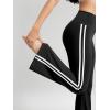 imageODODOS Cloud Feeling Flared Yoga Pants for Women High Waist Casual Bootleg Lounge Pants 30quot32quot InseamPiping Black