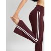 imageODODOS Cloud Feeling Flared Yoga Pants for Women High Waist Casual Bootleg Lounge Pants 30quot32quot InseamPiping Burgundy