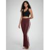 imageODODOS Cloud Feeling Flared Yoga Pants for Women High Waist Casual Bootleg Lounge Pants 30quot32quot InseamPiping Burgundy