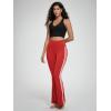 imageODODOS Cloud Feeling Flared Yoga Pants for Women High Waist Casual Bootleg Lounge Pants 30quot32quot InseamPiping Red