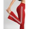 imageODODOS Cloud Feeling Flared Yoga Pants for Women High Waist Casual Bootleg Lounge Pants 30quot32quot InseamPiping Red