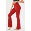 imageODODOS Cloud Feeling Flared Yoga Pants for Women High Waist Casual Bootleg Lounge Pants 30quot32quot InseamRed