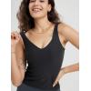 imageODODOS Cloud Feeling Tank Bra for Women U Back Wirefree Longline Sports Bra Yoga Crop TopBlack Heather