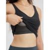 imageODODOS Cloud Feeling Tank Bra for Women U Back Wirefree Longline Sports Bra Yoga Crop TopBlack Heather