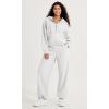 imageODODOS HalfZip Hoodies for Women Fleece Lined Cropped Sweatshirts Pullover Long Sleeve Sweater Thumb Hole Heather White Medium