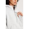 imageODODOS HalfZip Hoodies for Women Fleece Lined Cropped Sweatshirts Pullover Long Sleeve Sweater Thumb Hole Heather White Medium