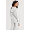imageODODOS HalfZip Hoodies for Women Fleece Lined Cropped Sweatshirts Pullover Long Sleeve Sweater Thumb Hole Heather White Medium