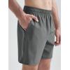 imageODODOS Mens Athletic Shorts with Pockets 5quot  7quot  9quot Inseam Quick Dry Lightweight Workout Gym Running ShortsGray