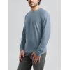 imageODODOS Mens Long Sleeve Performance TShirt  Stratum Tech Tee Ultra Soft Moisture Wicking UPF 50  The Ascent SeriesDusty Blue Heather