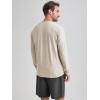 imageODODOS Mens Long Sleeve Performance TShirt  Stratum Tech Tee Ultra Soft Moisture Wicking UPF 50  The Ascent SeriesMilkweed Heather