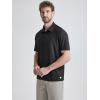 imageODODOS Mens Performance Polo Stratum Tech Shirts Ultra Soft Moisture Wicking UPF 50 Fitness TopsThe Ascent SeriesBlack Heather
