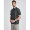 imageODODOS Mens Performance Polo Stratum Tech Shirts Ultra Soft Moisture Wicking UPF 50 Fitness TopsThe Ascent SeriesCharcoal Heather