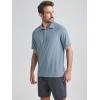 imageODODOS Mens Performance Polo Stratum Tech Shirts Ultra Soft Moisture Wicking UPF 50 Fitness TopsThe Ascent SeriesDusty Blue Heather