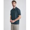 imageODODOS Mens Performance Polo Stratum Tech Shirts Ultra Soft Moisture Wicking UPF 50 Fitness TopsThe Ascent SeriesNavy Heather