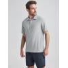 imageODODOS Mens Performance Polo Stratum Tech Shirts Ultra Soft Moisture Wicking UPF 50 Fitness TopsThe Ascent SeriesPale Grey Heather