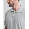 imageODODOS Mens Performance Polo Stratum Tech Shirts Ultra Soft Moisture Wicking UPF 50 Fitness TopsThe Ascent SeriesPale Grey Heather