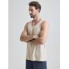 imageODODOS Mens Performance Tank  Stratum Tech Tee Ultra Soft Moisture Wicking UPF 50 Sleeveless Shirts The Ascent SeriesMilkweed Heather