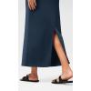 imageODODOS Modal Soft Maxi Skirt for Women Back Slit High Waist Casual Long Pencil SkirtsDeep Blue