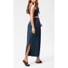 imageODODOS Modal Soft Maxi Skirt for Women Back Slit High Waist Casual Long Pencil SkirtsDeep Blue