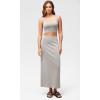 imageODODOS Modal Soft Maxi Skirt for Women Back Slit High Waist Casual Long Pencil SkirtsLight Gray