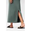 imageODODOS Modal Soft Maxi Skirt for Women Back Slit High Waist Casual Long Pencil SkirtsSlate Green