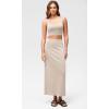 imageODODOS Modal Soft Maxi Skirt for Women Back Slit High Waist Casual Long Pencil SkirtsSmokey Taupe