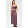 imageODODOS Modal Soft Maxi Skirt for Women Back Slit High Waist Casual Long Pencil SkirtsTulipwood