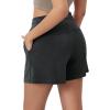 imageODODOS Modal Soft Relaxed Shorts for Women Adjustable Shockcord High Waist Casual Shorts with Pockets  4quot  6quot InseamBlack