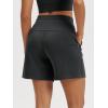imageODODOS Modal Soft Relaxed Shorts for Women Adjustable Shockcord High Waist Casual Shorts with Pockets  4quot  6quot InseamBlack