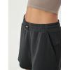 imageODODOS Modal Soft Relaxed Shorts for Women Adjustable Shockcord High Waist Casual Shorts with Pockets  4quot  6quot InseamBlack