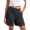 imageODODOS Modal Soft Relaxed Shorts for Women Adjustable Shockcord High Waist Casual Shorts with Pockets  4quot  6quot InseamBlack