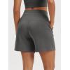 imageODODOS Modal Soft Relaxed Shorts for Women Adjustable Shockcord High Waist Casual Shorts with Pockets  4quot  6quot InseamCharcoal