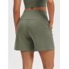 imageODODOS Modal Soft Relaxed Shorts for Women Adjustable Shockcord High Waist Casual Shorts with Pockets  4quot  6quot InseamDark Sage
