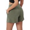 imageODODOS Modal Soft Relaxed Shorts for Women Adjustable Shockcord High Waist Casual Shorts with Pockets  4quot  6quot InseamDark Sage