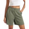 imageODODOS Modal Soft Relaxed Shorts for Women Adjustable Shockcord High Waist Casual Shorts with Pockets  4quot  6quot InseamDark Sage