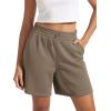 imageODODOS Modal Soft Relaxed Shorts for Women Adjustable Shockcord High Waist Casual Shorts with Pockets  4quot  6quot InseamEspresso