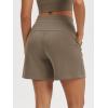 imageODODOS Modal Soft Relaxed Shorts for Women Adjustable Shockcord High Waist Casual Shorts with Pockets  4quot  6quot InseamEspresso