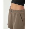 imageODODOS Modal Soft Relaxed Shorts for Women Adjustable Shockcord High Waist Casual Shorts with Pockets  4quot  6quot InseamEspresso
