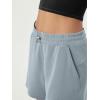 imageODODOS Modal Soft Relaxed Shorts for Women Adjustable Shockcord High Waist Casual Shorts with Pockets  4quot  6quot InseamGrey Blue
