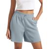 imageODODOS Modal Soft Relaxed Shorts for Women Adjustable Shockcord High Waist Casual Shorts with Pockets  4quot  6quot InseamGrey Blue