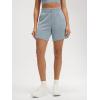 imageODODOS Modal Soft Relaxed Shorts for Women Adjustable Shockcord High Waist Casual Shorts with Pockets  4quot  6quot InseamGrey Blue
