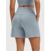 imageODODOS Modal Soft Relaxed Shorts for Women Adjustable Shockcord High Waist Casual Shorts with Pockets  4quot  6quot InseamGrey Blue
