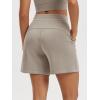 imageODODOS Modal Soft Relaxed Shorts for Women Adjustable Shockcord High Waist Casual Shorts with Pockets  4quot  6quot InseamKhaki