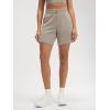 imageODODOS Modal Soft Relaxed Shorts for Women Adjustable Shockcord High Waist Casual Shorts with Pockets  4quot  6quot InseamKhaki