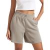 imageODODOS Modal Soft Relaxed Shorts for Women Adjustable Shockcord High Waist Casual Shorts with Pockets  4quot  6quot InseamKhaki