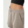 imageODODOS Modal Soft Relaxed Shorts for Women Adjustable Shockcord High Waist Casual Shorts with Pockets  4quot  6quot InseamKhaki
