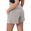 imageODODOS Modal Soft Relaxed Shorts for Women Adjustable Shockcord High Waist Casual Shorts with Pockets  4quot  6quot InseamLight Gray